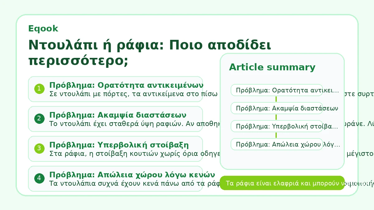 Ντουλάπι ή ράφια: Ποιο αποδίδει περισσότερο;