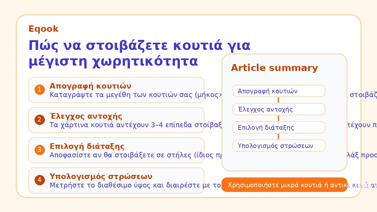 Πώς να στοιβάζετε κουτιά για μέγιστη χωρητικότητα