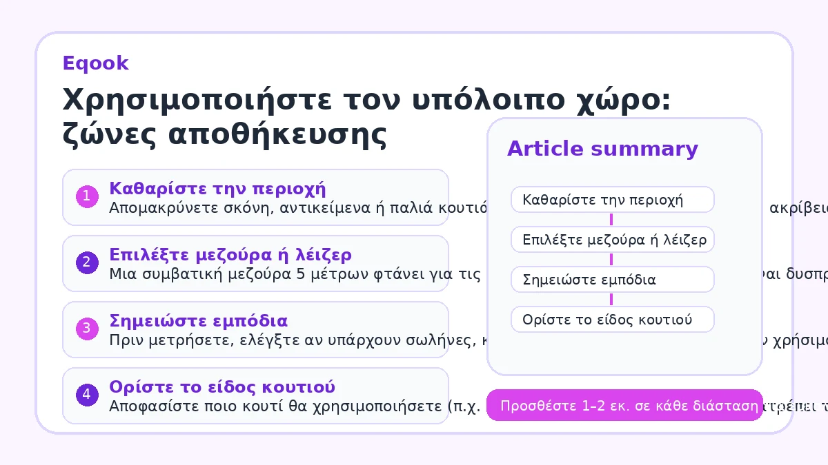 Χρησιμοποιήστε τον υπόλοιπο χώρο: ζώνες αποθήκευσης