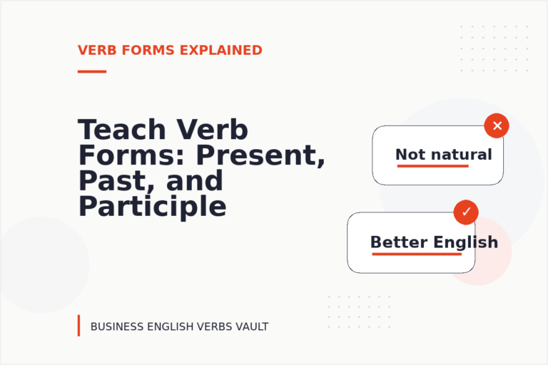 Teach Verb Forms: Present, Past, and Participle