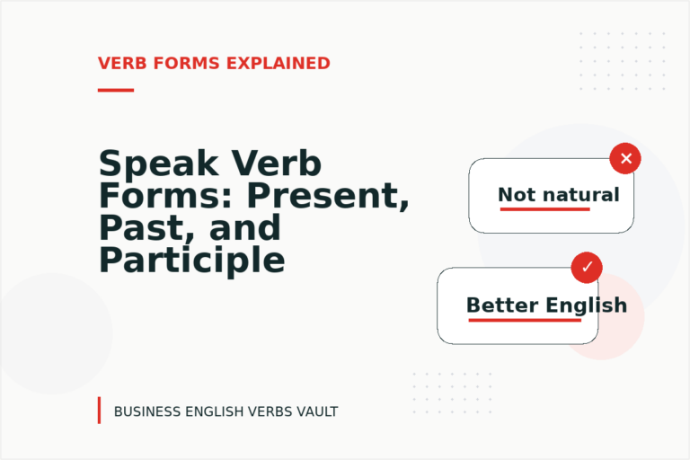 Speak Verb Forms: Present, Past, and Participle